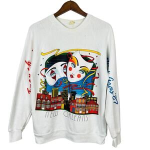 Vintage Mardi Gras 1987 Sweatshirt New Orleans French Quarter - M